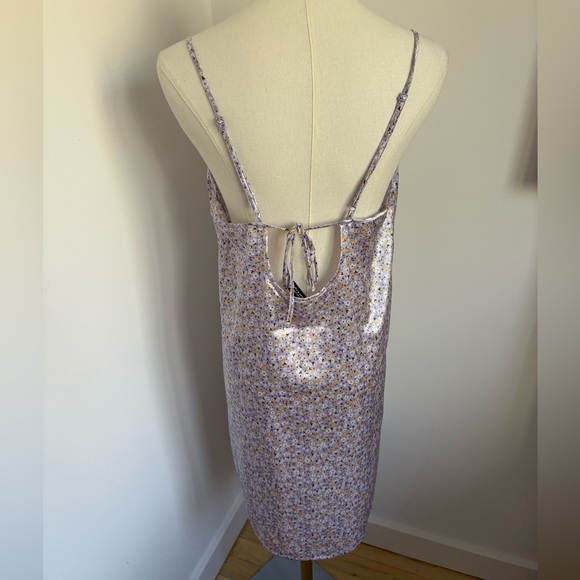 HM Purple Flower Slip Dress with Lace Trim - Picture 4 of 7